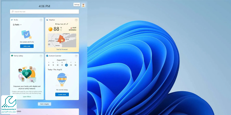 افزودن ویجت به دستکاپ ویندوز